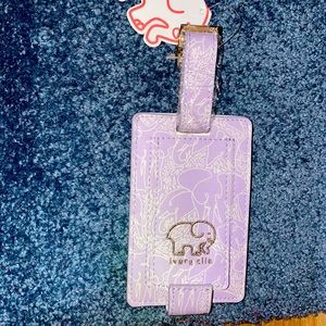 Ivory Ella Lilac marble luggage tag